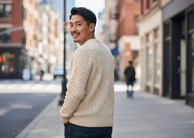 数量限定！ 日本製 カシミヤ100% 肉厚アランセーター el alto