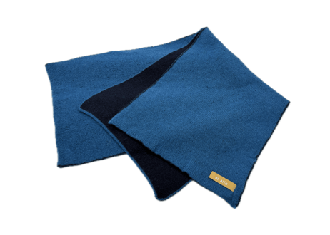 NEW! 日本製　カシミヤ100％ リバーシブルニットマフラー　elalto（エルアルト）BLUE/NAVY
