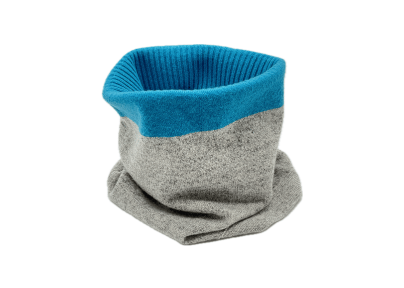 日本製 カシミヤ100％ リブスヌードBICOLOR elalto（エルアルト）LIGHT