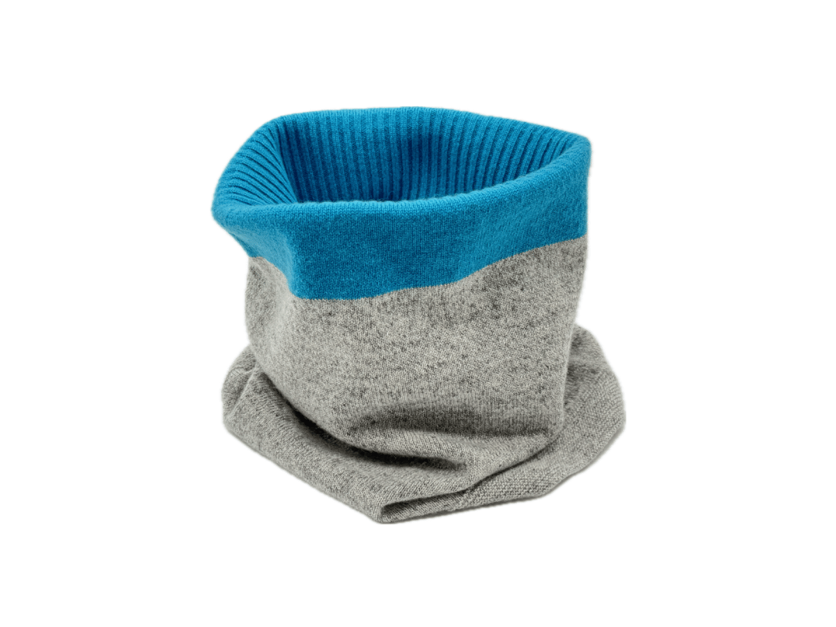 日本製 カシミヤ100％ リブスヌードBICOLOR elalto（エルアルト）LIGHT