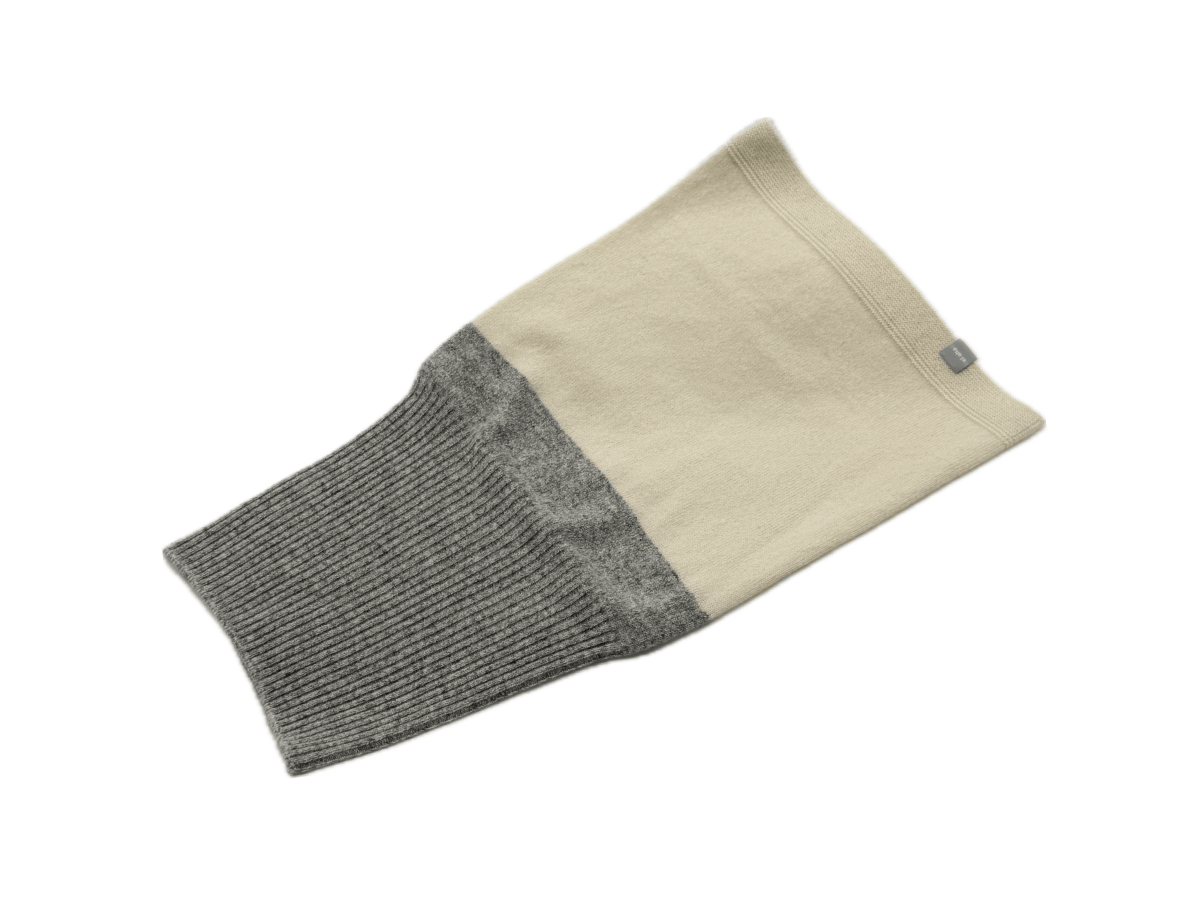 日本製 カシミヤ100％ リブスヌードBICOLOR elalto（エルアルト