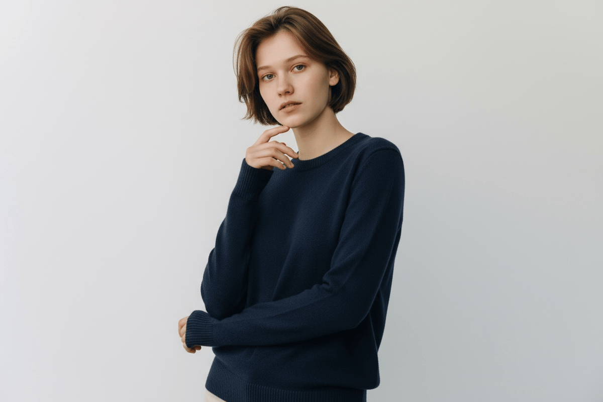 日本製 カシミヤ100%クルーネックプルオーバー elalto（エルアルト