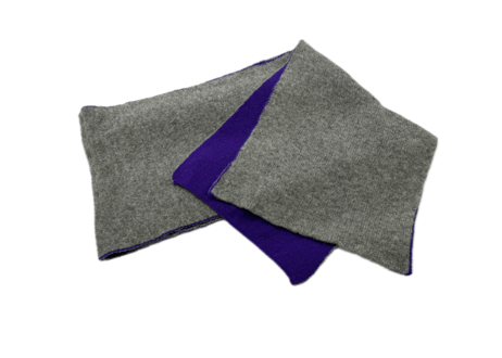 NEW! 日本製　カシミヤ100％ リバーシブルニットマフラー　elalto（エルアルト）PURPLE/GREY