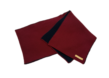 NEW! 日本製　カシミヤ100％ リバーシブルニットマフラー　elalto（エルアルト）WINE/NAVY
