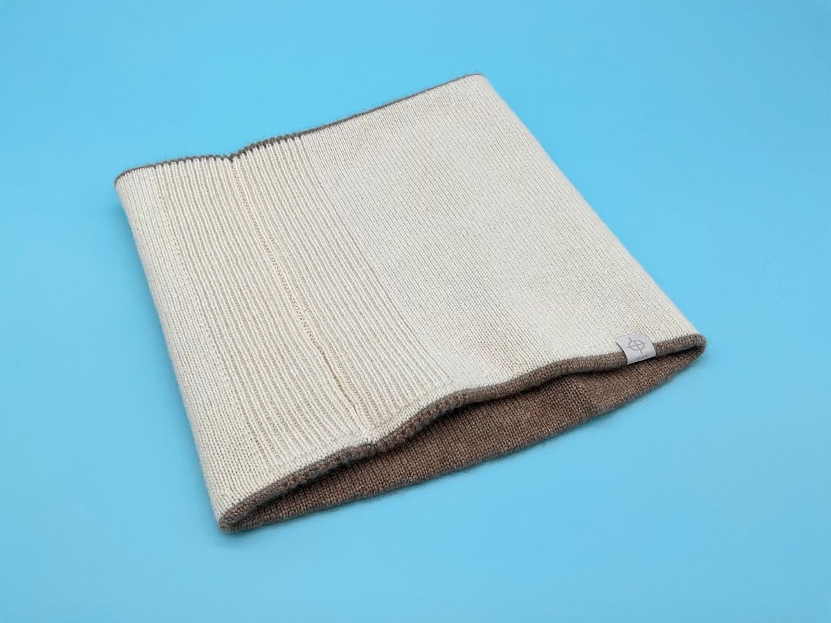 日本製 究極ベビーカシミヤ100％ スヌード リバーシブル elalto