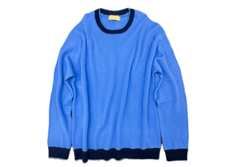 カシミヤ100％ パレット　プルオーバー　ブルー(×ネイビー)