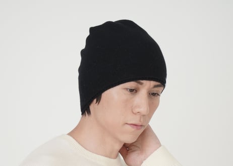 日本製　カシミヤ100％ リブスヌード elalto（エルアルト）BLACK