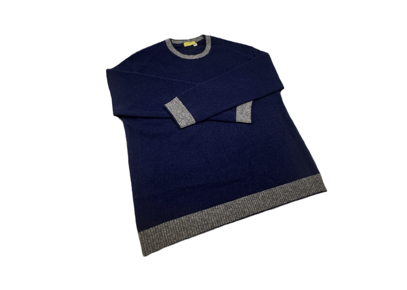 【即決希望】【超レア】フルオーダー Fifi&Romeo カシミヤ カシミヤ100％ パレット プルオーバー ネイビー(×チャコールグレー