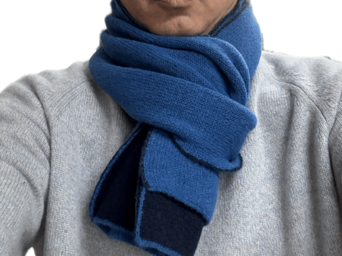 NEW! 日本製 カシミヤ100％ リバーシブルニットマフラー elalto