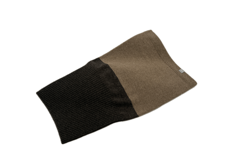 日本製 カシミヤ100％ リブスヌードBICOLOR elalto（エルアルト）BEIGE