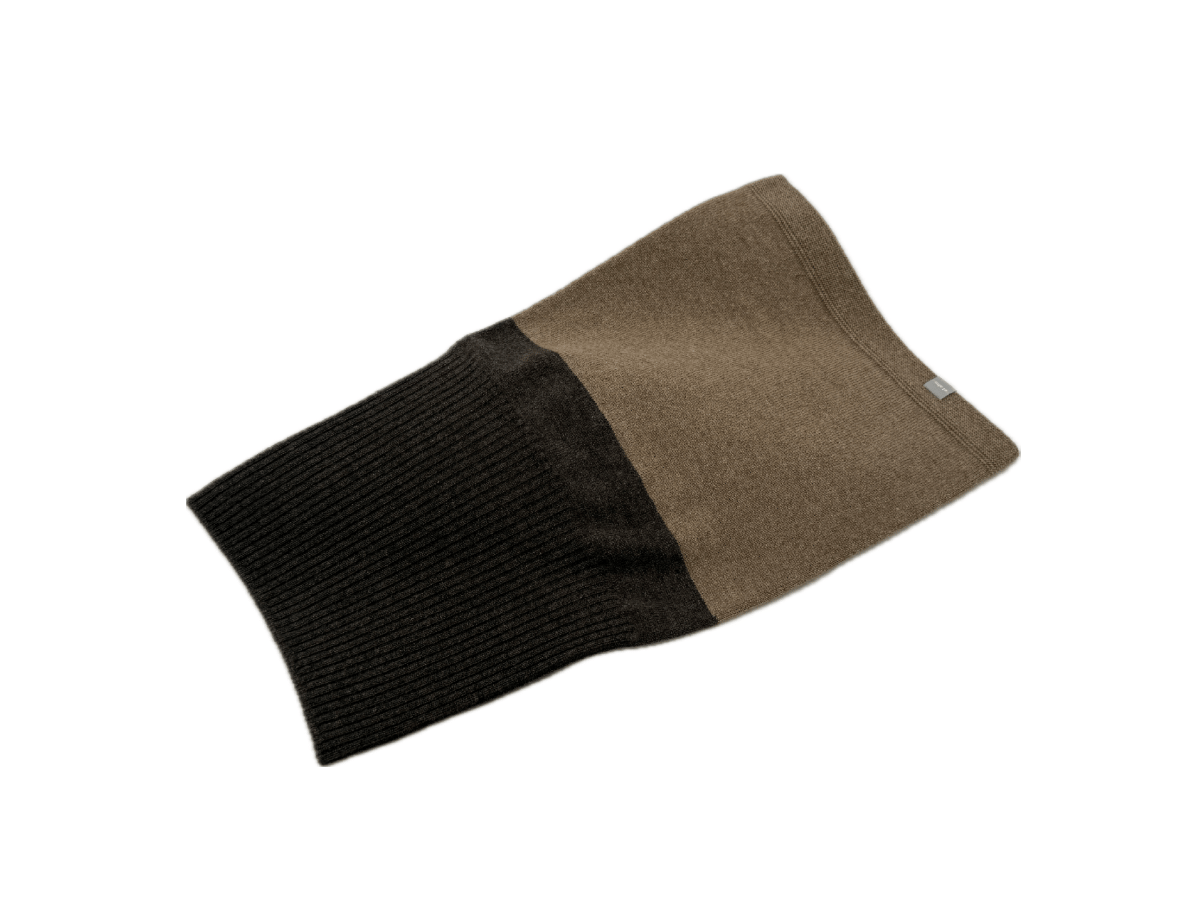 日本製 カシミヤ100％ リブスヌードBICOLOR elalto（エルアルト）BEIGE