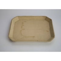 安齋 新・厚子／米色青磁隅切四角皿（L） C