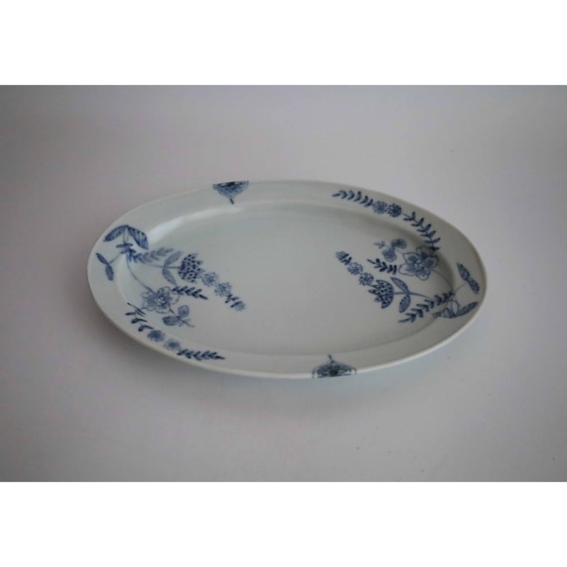 稲村 真耶／更紗文楕円8寸リム皿 | sumica栖