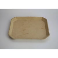 安齋 新・厚子／米色青磁隅切四角皿（L）g