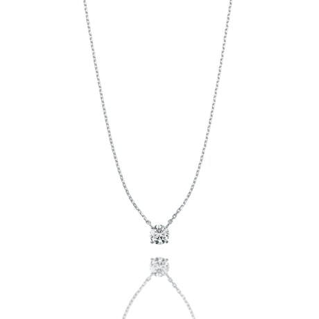 【0.3ct/4本爪】プラチナ/一粒ダイヤネックレス 3EX