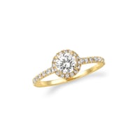 中石0.5ct K18YG　ヘイローリング　F VS2 3EXHC♡