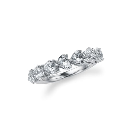 ハートシェイプハーフエタニティ/0.2ct×7pc合計約1.4ct