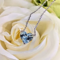2ct upアクアマリンハートシェイプネックレス