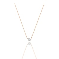 【0.3ct/6本爪】K18PG/一粒ダイヤネックレス 3EX