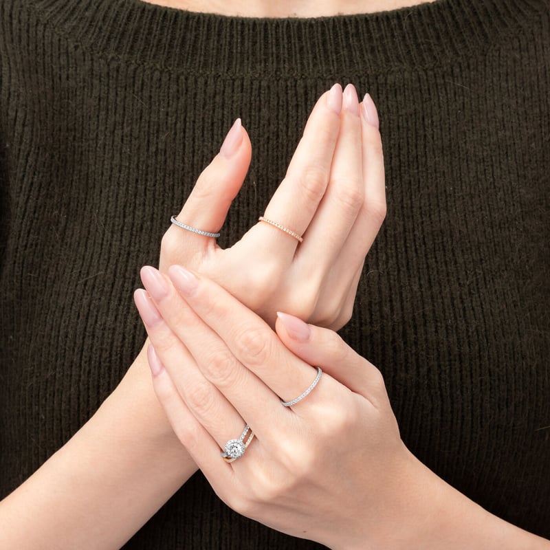 幅約1.5mmハーフエタニティリング/プラチナ | Kai.k jewelry 幅約1.5mmハーフエタニティリング/プラチナ | Kai.k jewelry