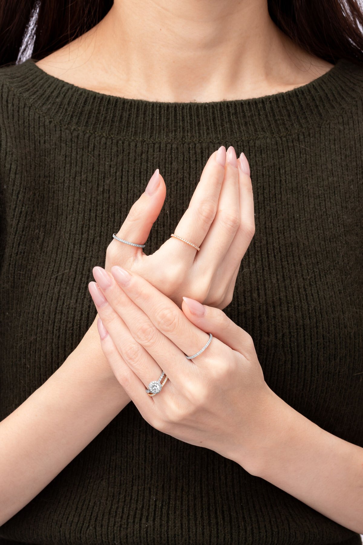 幅約1.5mmハーフエタニティリング/プラチナ | Kai.k jewelry 幅約1.5mmハーフエタニティリング/プラチナ | Kai.k jewelry