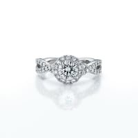 中石0.5ct ヘイロークロスリング　F VS2 3EXHC♡