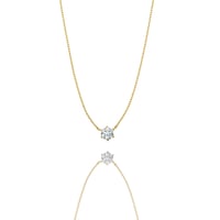 【0.3ct/6本爪】K18YG/一粒ダイヤネックレス 3EX