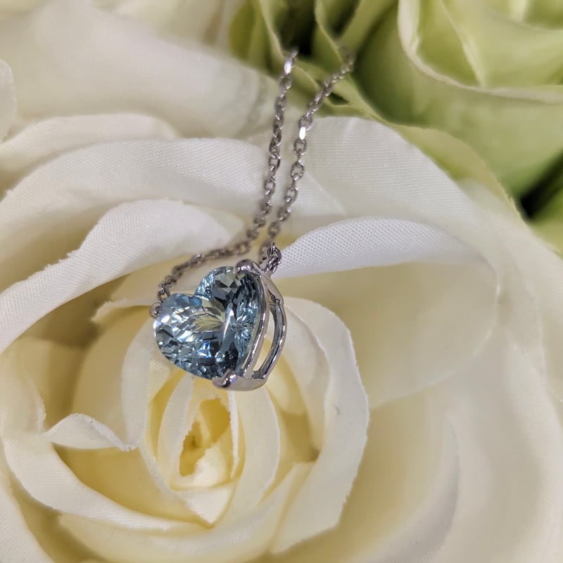 【アクアマリン】　ハート シェイプ ハート型　② 2ct upアクアマリンハートシェイプネックレス | Kai.k jewelry