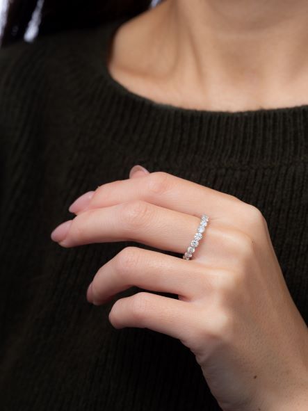 1ctハーフエタニティリング（石幅3.1mm）/K18PG | Kai.k jewelry