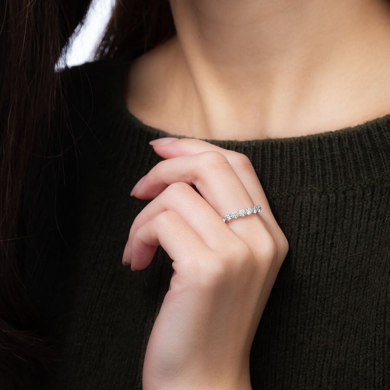 1ctハーフエタニティリング(石幅3.1mm)/プラチナ | Kai.k jewelry 1ctハーフエタニティリング(石幅3.1mm)/プラチナ | Kai.k jewelry