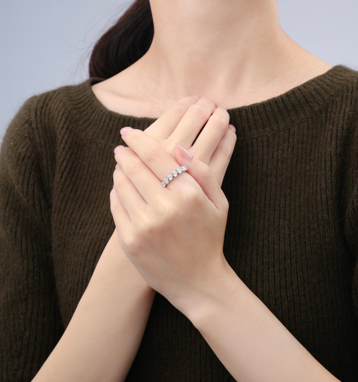 ハートシェイプハーフエタニティ/0.2ct×7pc合計約1.4ct | Kai.k ハートシェイプハーフエタニティ/0.2ct×7pc合計約1.4ct | Kai.k