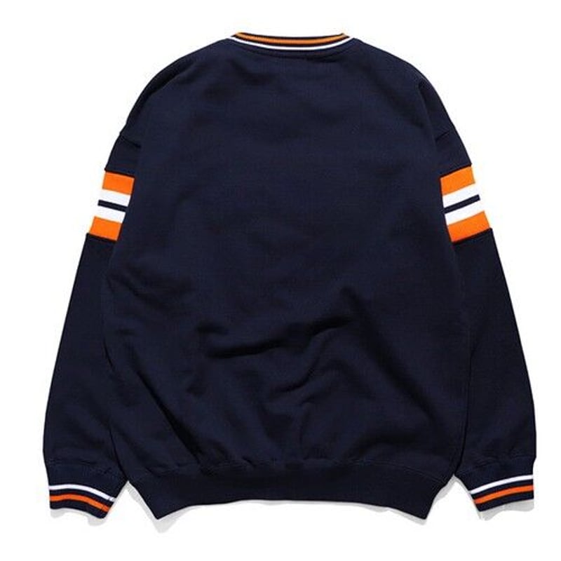 X-LARGE／エクストララージ STRIPED SLEEVE TEAM LOGO CREW