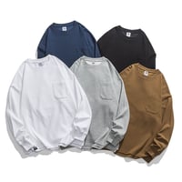 無地ポケット付き長袖シャツ P12573--088-SE-y