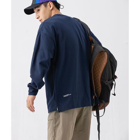 無地ポケット付き長袖シャツ P12573--088-SE-y