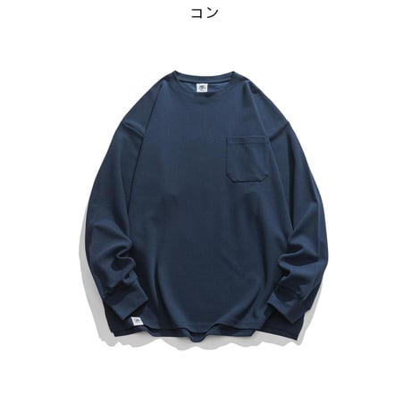無地ポケット付き長袖シャツ P12573--088-SE-y