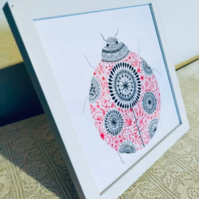 てんとう虫　アクリルガッシュ　イラストレーション　絵画 てんとう虫 アクリルガッシュ イラストレーション 絵画 水彩画