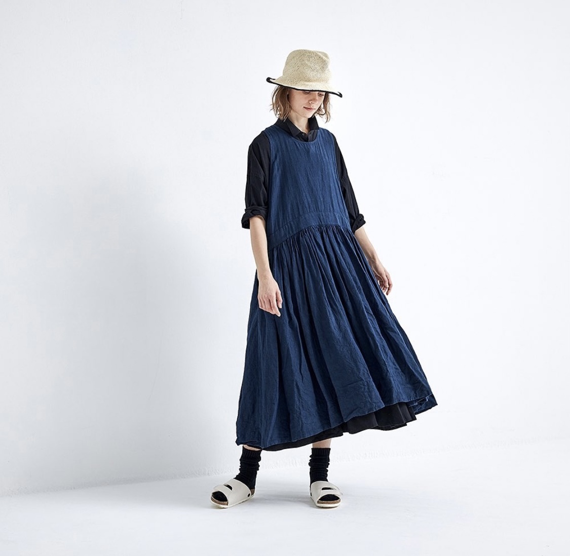 Veritecoeur リトアニアリネンジャンスカ Veritecoeur リトアニアリネン100％ ジャンスカ ストライプ