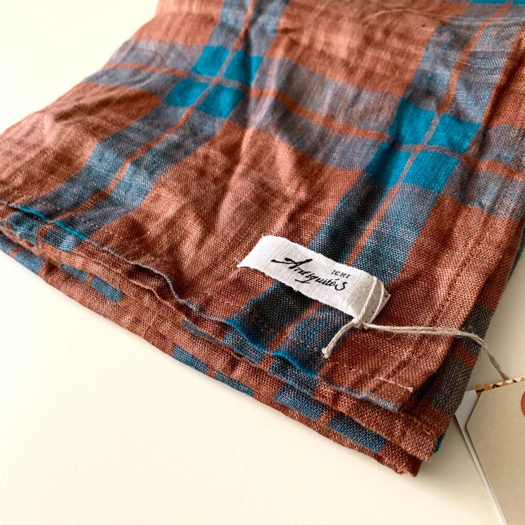 イチアンティークス リネンチェックストール ichi Antiquites リネン