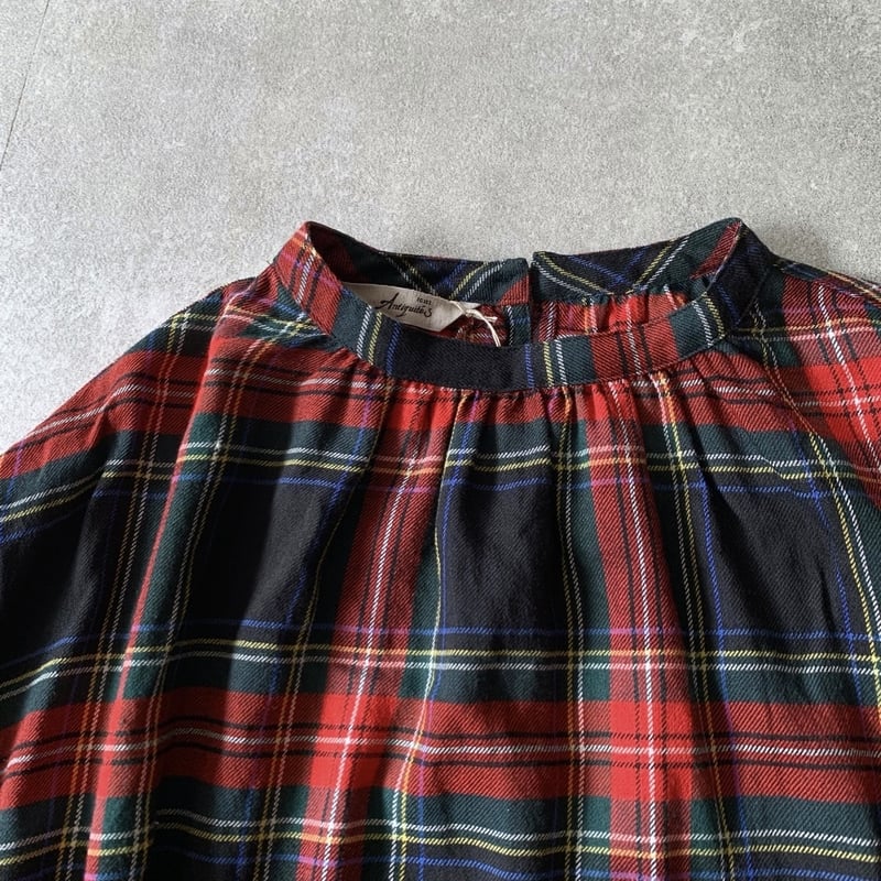 ichi Antiquites リネンウールタータンチェックワンピース (C