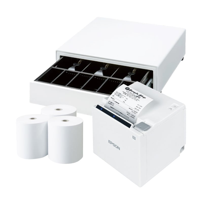 エプソン レシートプリンタ&キャッシュドロア セット売り① EPSON レシートプリンター キャッシュドロアー