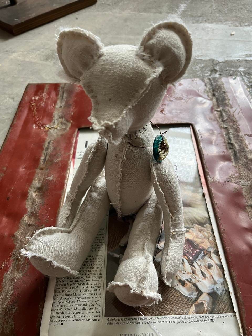 １点物テディベ アンティーク生地テディベア 一点もの | わかば堂 長崎出島店