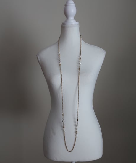 Long chain faux pearl necklace👸 ※セット販売専用アイテム