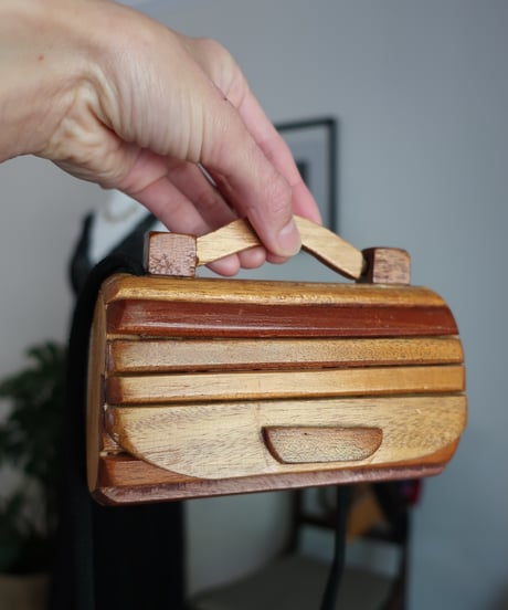 Wood shoulder bag