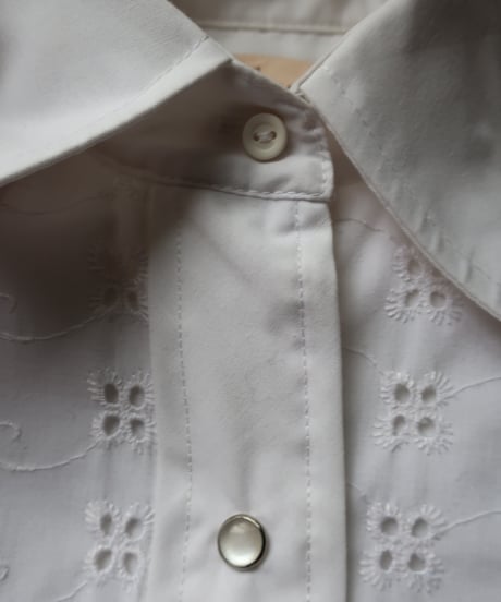 70's White lace western shirt🐎
