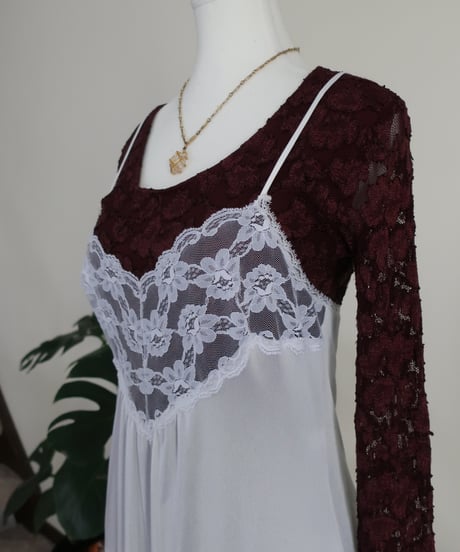 White lace lingerie long dress 🦢