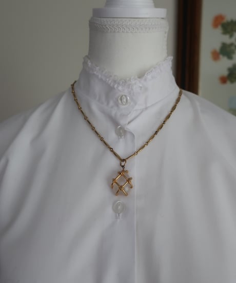 Stand collar lace shirt 𓆸