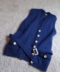 Pure Shetland Wool acrylic buttons sleeveless top🫐
