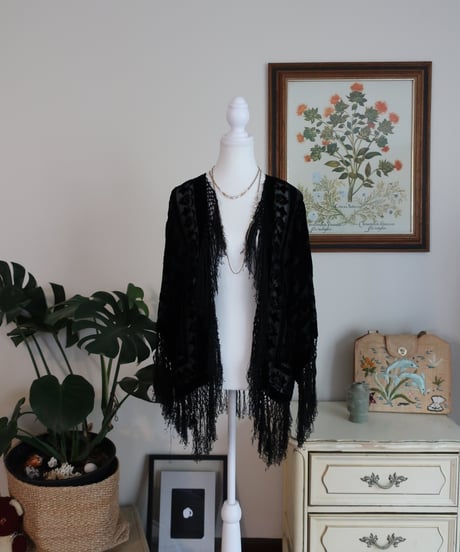 Black fringe kimono opera jacket 👘