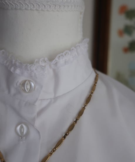 Stand collar lace shirt 𓆸