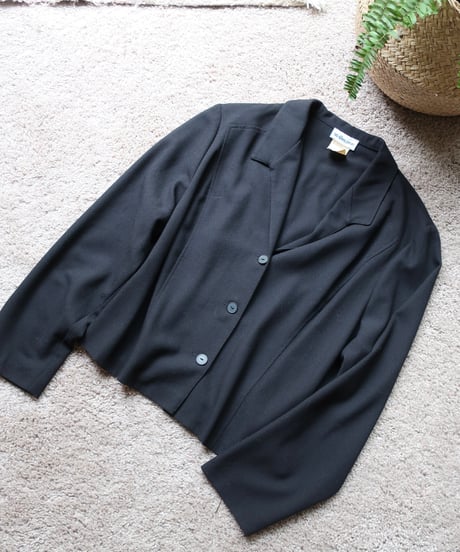 Black cropped blazer Made in Romania